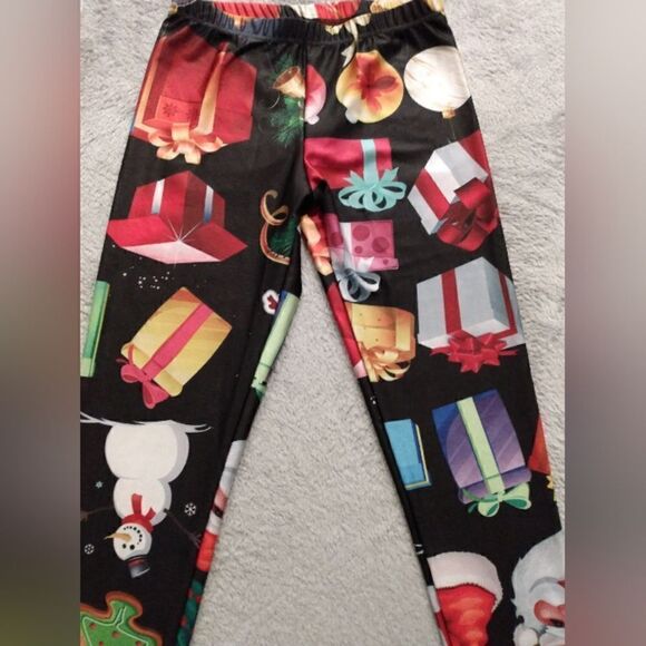 Women's Printed Leggings Christmas Soft Casual Yoga Stretchy Pants Workout Leggi - Picture 2 of 4